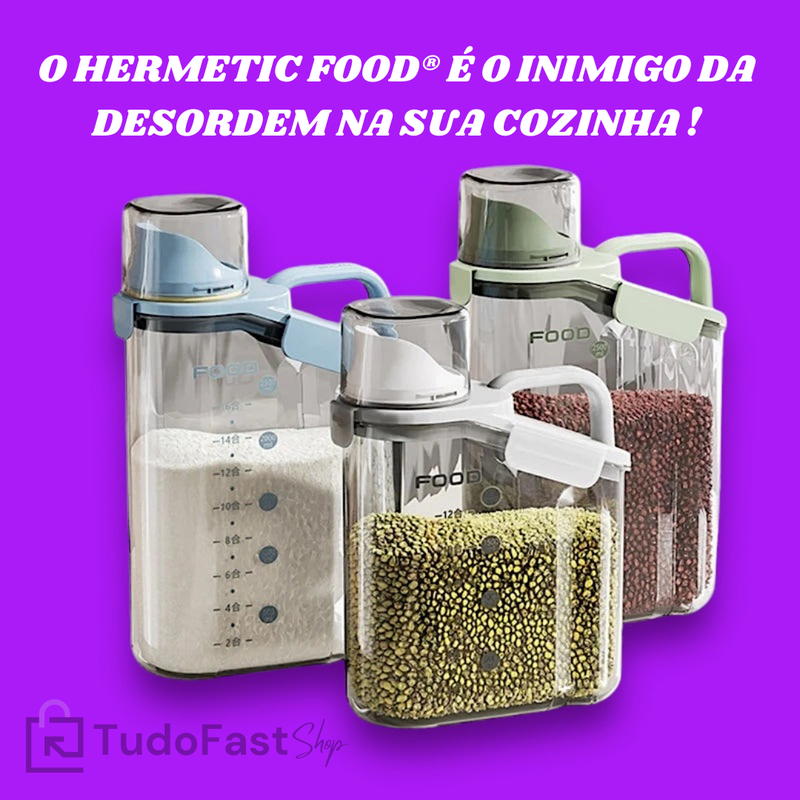 Kit Dispenser Hermetic Food® - Potes Herméticos de Acrílico Multiuso com Dosador